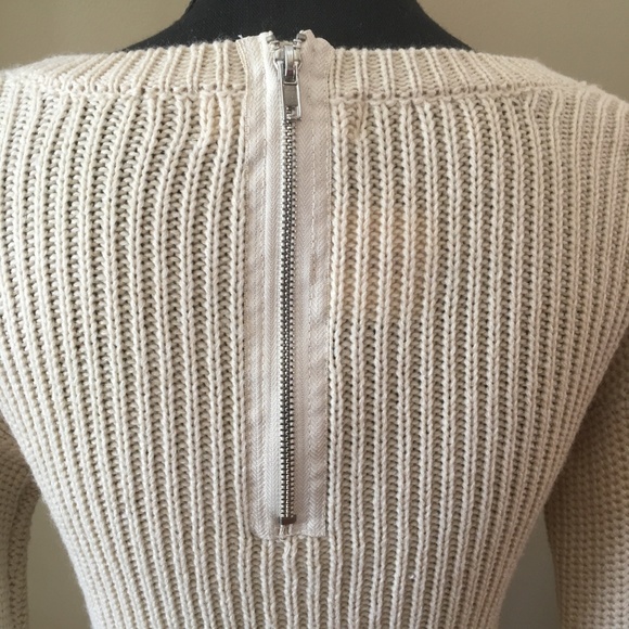 Pink Rose Cable Knit Sweater Dress Cream Womens S - Picture 5 of 8